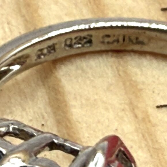 Glamorous Blue Topaz Purple Amethyst Sterling Silver Cocktail Gems Ring Size 8 - Picture 5 of 12